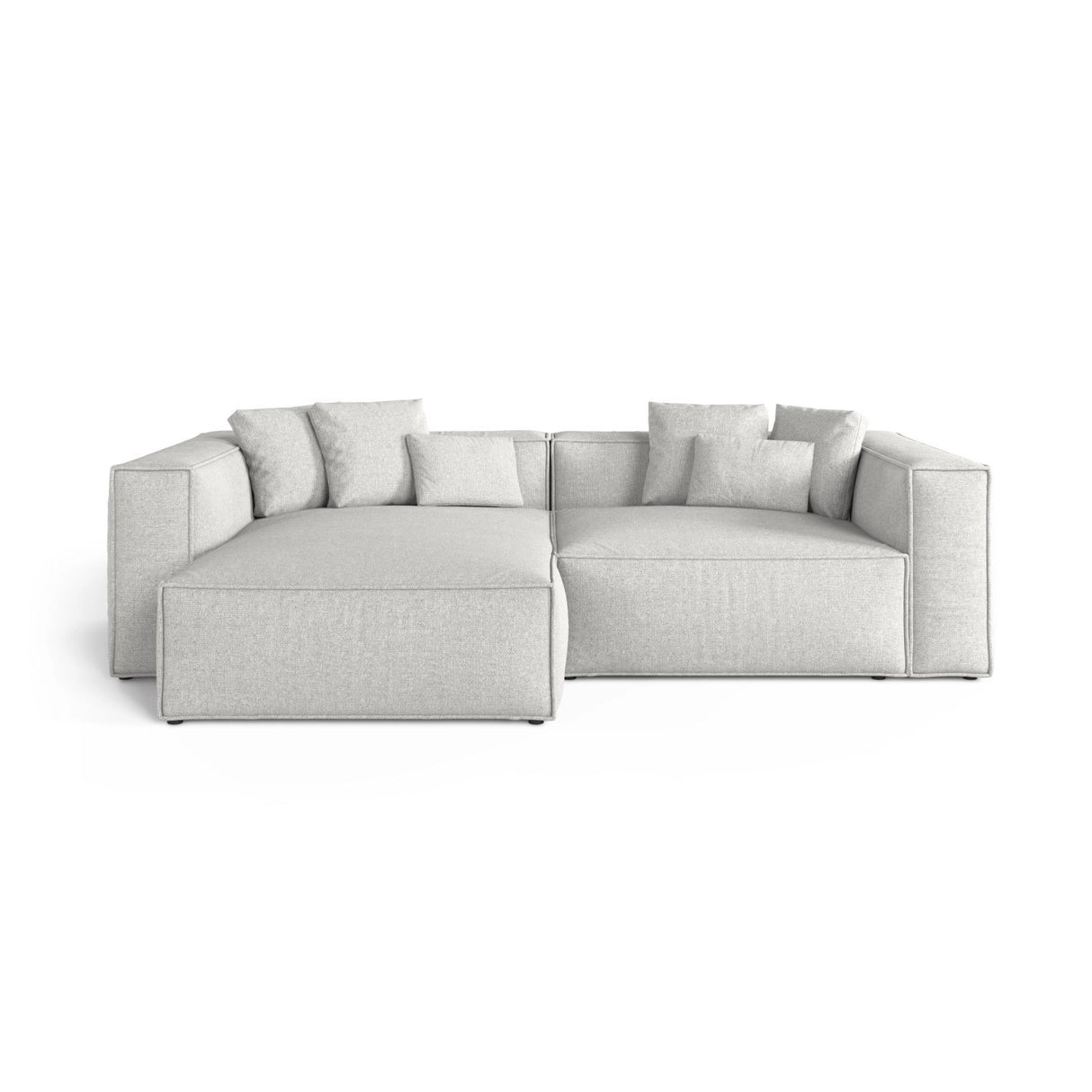 Aveiro 3-Sitzer Ecksofa, Linke Seite, aus Chenille in Silber (Eden 17 Silver), 254x167x86 cm von Cosmopolitan Design – Bild 1