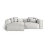 Aveiro 3-Sitzer Ecksofa, Linke Seite, aus Chenille in Silber (Eden 17 Silver), 254x167x86 cm von Cosmopolitan Design – Bild 1