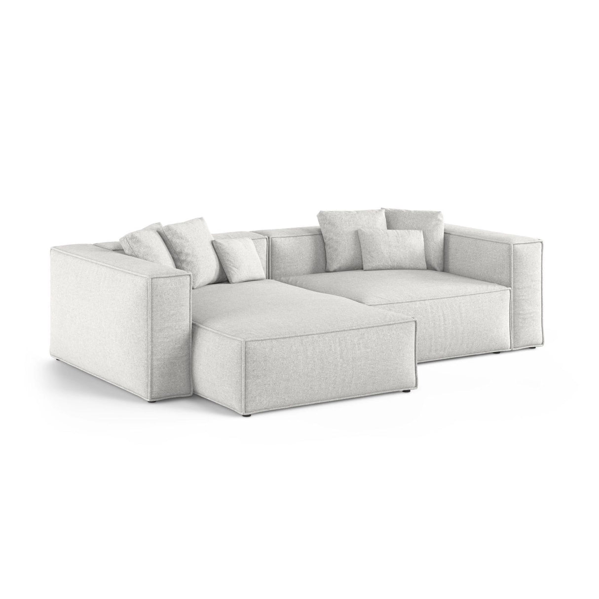 Aveiro 3-Sitzer Ecksofa, Linke Seite, aus Chenille in Silber (Eden 17 Silver), 254x167x86 cm von Cosmopolitan Design – Bild 2