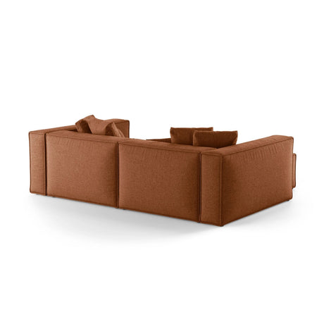Aveiro 3-Sitzer Ecksofa, Linke Seite, aus Chenille in Ziegelstein (Eden 10 Terra), 254x167x86 cm von Cosmopolitan Design – Bild 3