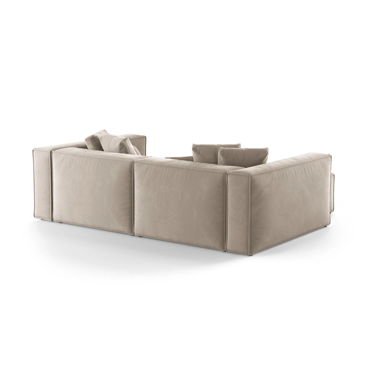 Aveiro 3-Sitzer Ecksofa, Linke Seite, aus Samt, Chenille oder Strukturstoff, 254x167x86 cm von Cosmopolitan Design – Bild 3