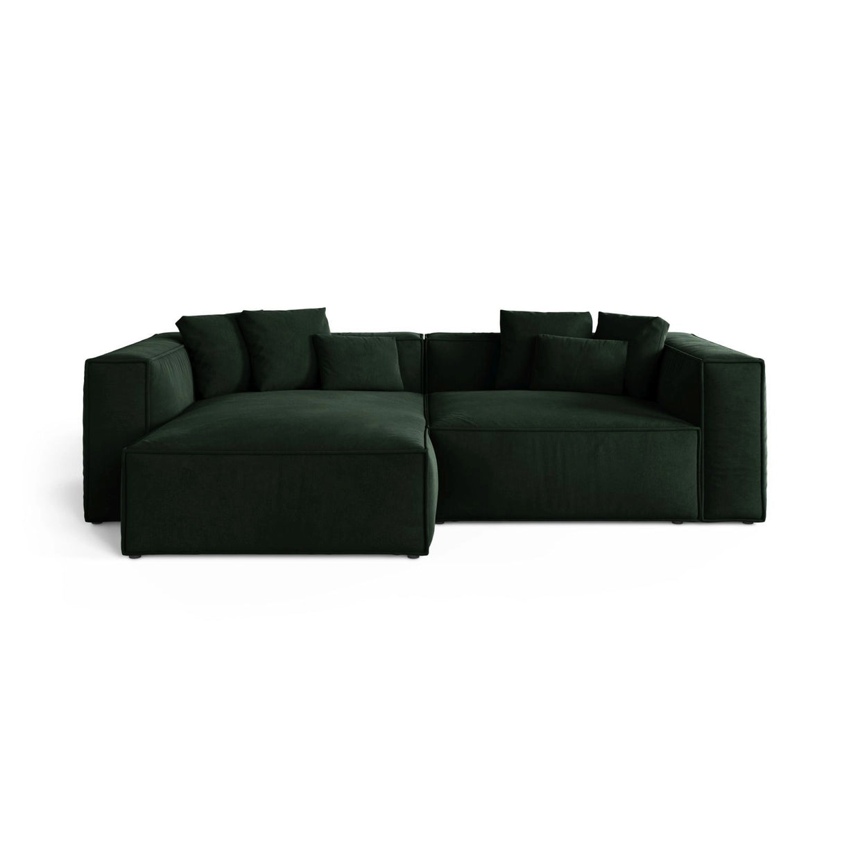 Aveiro 3-Sitzer Ecksofa, Linke Seite, aus Samt in Flaschengrün (Casino Deep Green), 254x167x86 cm von Cosmopolitan Design – Bild 1