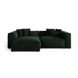 Aveiro 3-Sitzer Ecksofa, Linke Seite, aus Samt in Flaschengrün (Casino Deep Green), 254x167x86 cm von Cosmopolitan Design – Bild 1