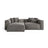 Aveiro 3-Sitzer Ecksofa, Linke Seite, aus Samt in Grau (Casino Stone), 254x167x86 cm von Cosmopolitan Design – Bild 1