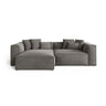 Aveiro 3-Sitzer Ecksofa, Linke Seite, aus Samt in Grau (Casino Stone), 254x167x86 cm von Cosmopolitan Design – Bild 1