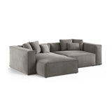 Aveiro 3-Sitzer Ecksofa, Linke Seite, aus Samt in Grau (Casino Stone), 254x167x86 cm von Cosmopolitan Design – Bild 2