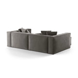 Aveiro 3-Sitzer Ecksofa, Linke Seite, aus Samt in Grau (Casino Stone), 254x167x86 cm von Cosmopolitan Design – Bild 3