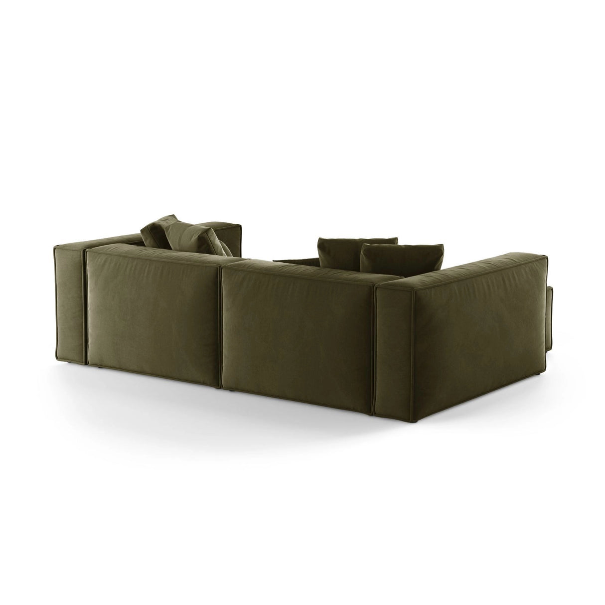 Aveiro 3-Sitzer Ecksofa, Linke Seite, aus Samt in Hellgrün (Casino Forest), 254x167x86 cm von Cosmopolitan Design – Bild 3