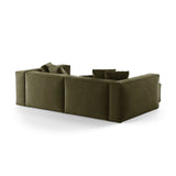 Aveiro 3-Sitzer Ecksofa, Linke Seite, aus Samt in Hellgrün (Casino Forest), 254x167x86 cm von Cosmopolitan Design – Bild 3