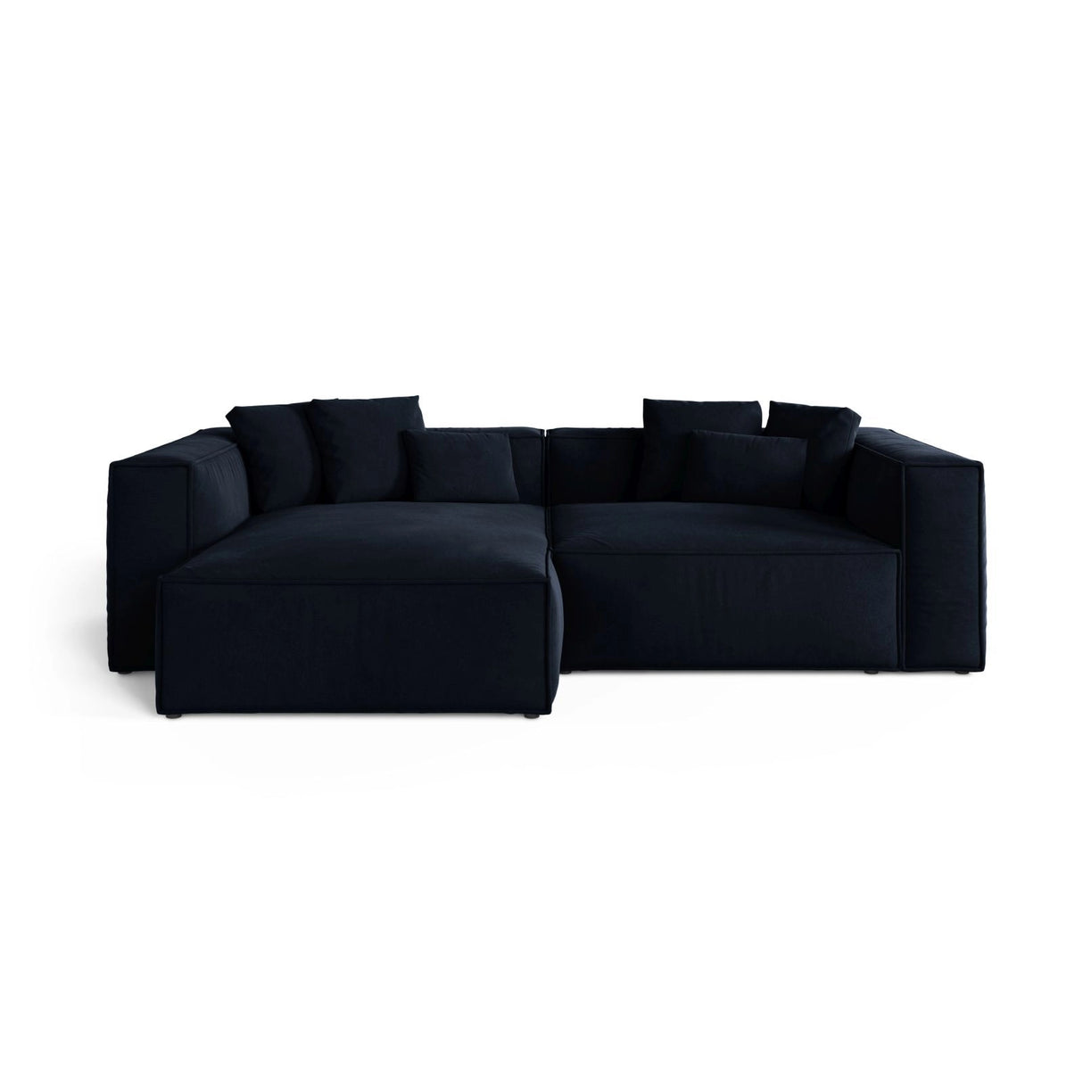 Aveiro 3-Sitzer Ecksofa, Linke Seite, aus Samt in Königsblau (Casino Deep Blue), 254x167x86 cm von Cosmopolitan Design – Bild 1