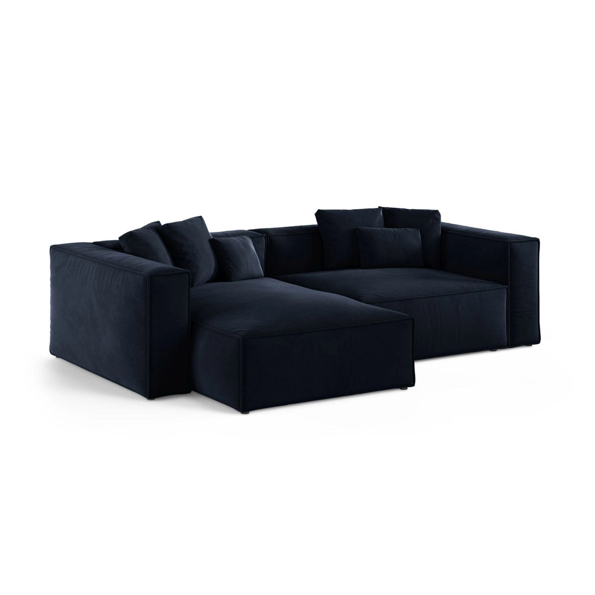Aveiro 3-Sitzer Ecksofa, Linke Seite, aus Samt in Königsblau (Casino Deep Blue), 254x167x86 cm von Cosmopolitan Design – Bild 2
