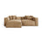 Aveiro 3-Sitzer Ecksofa, Linke Seite, aus Samt in Sand (Casino Lion), 254x167x86 cm von Cosmopolitan Design – Bild 1