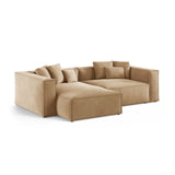 Aveiro 3-Sitzer Ecksofa, Linke Seite, aus Samt in Sand (Casino Lion), 254x167x86 cm von Cosmopolitan Design – Bild 2