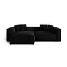 Aveiro 3-Sitzer Ecksofa, Linke Seite, aus Samt in Schwarz (Casino Black), 254x167x86 cm von Cosmopolitan Design – Bild 1