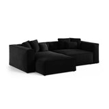 Aveiro 3-Sitzer Ecksofa, Linke Seite, aus Samt in Schwarz (Casino Black), 254x167x86 cm von Cosmopolitan Design – Bild 2