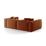 Aveiro 3-Sitzer Ecksofa, Linke Seite, aus Samt in Terrakotta (Casino Terracota), 254x167x86 cm von Cosmopolitan Design – Bild 3