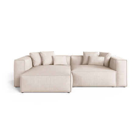 Aveiro 3-Sitzer Ecksofa, Linke Seite, aus Strukturierter Stoff in Beige (Liberty 2), 254x167x86 cm von Cosmopolitan Design – Bild 1