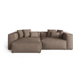 Aveiro 3-Sitzer Ecksofa, Linke Seite, aus Strukturierter Stoff in Cappuccino (Liberty 5), 254x167x86 cm von Cosmopolitan Design – Bild 1