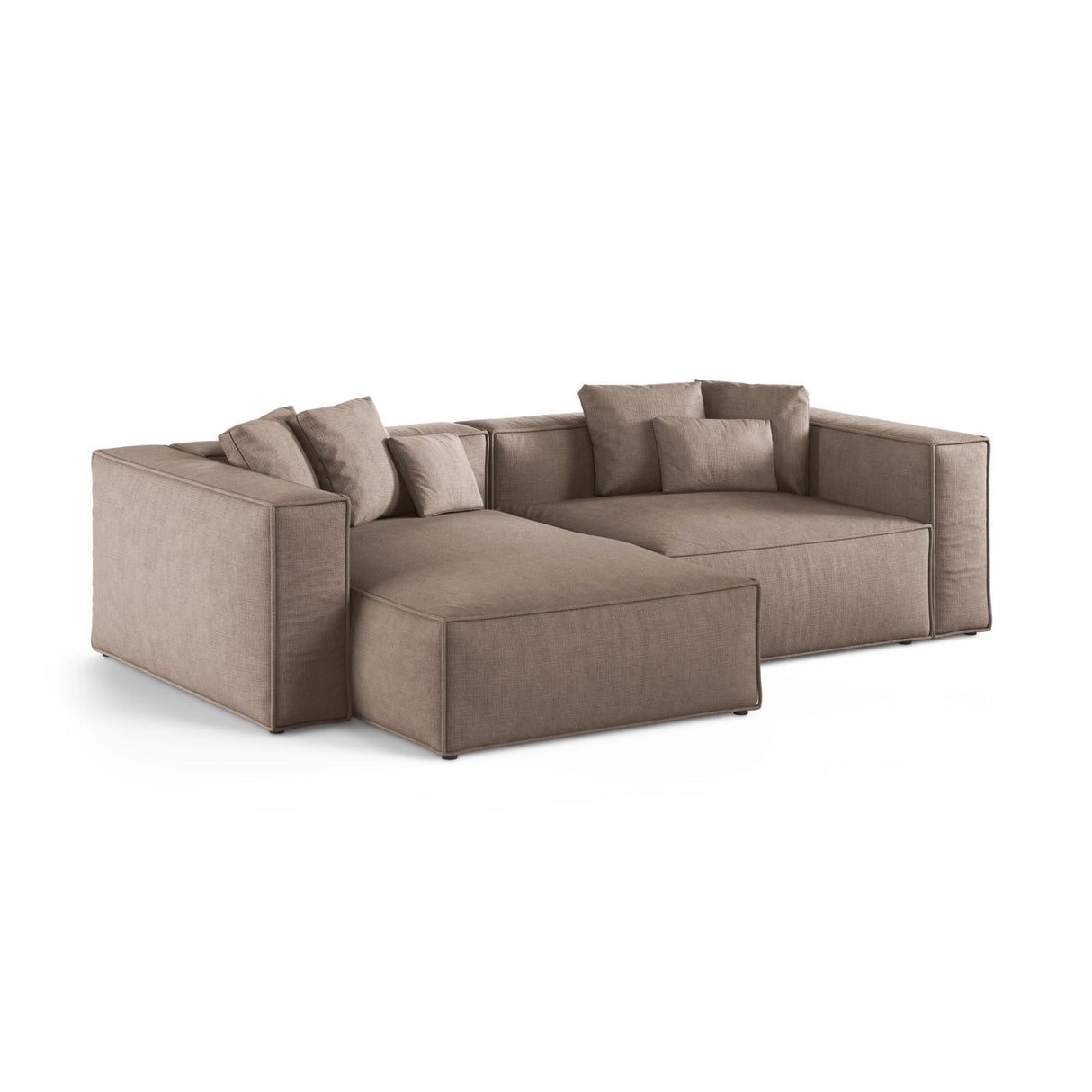 Aveiro 3-Sitzer Ecksofa, Linke Seite, aus Strukturierter Stoff in Cappuccino (Liberty 5), 254x167x86 cm von Cosmopolitan Design – Bild 2