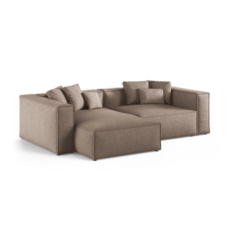 Aveiro 3-Sitzer Ecksofa, Linke Seite, aus Strukturierter Stoff in Cappuccino (Liberty 5), 254x167x86 cm von Cosmopolitan Design – Bild 2