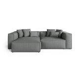 Aveiro 3-Sitzer Ecksofa, Linke Seite, aus Strukturierter Stoff in Grau (Liberty 20), 254x167x86 cm von Cosmopolitan Design – Bild 1