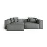 Aveiro 3-Sitzer Ecksofa, Linke Seite, aus Strukturierter Stoff in Grau (Liberty 20), 254x167x86 cm von Cosmopolitan Design – Bild 1