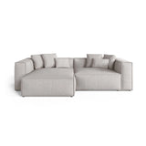 Aveiro 3-Sitzer Ecksofa, Linke Seite, aus Strukturierter Stoff in Hellgrau (Liberty 18), 254x167x86 cm von Cosmopolitan Design – Bild 1