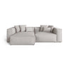 Aveiro 3-Sitzer Ecksofa, Linke Seite, aus Strukturierter Stoff in Hellgrau (Liberty 18), 254x167x86 cm von Cosmopolitan Design – Bild 1