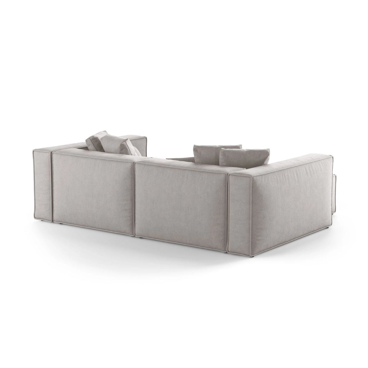 Aveiro 3-Sitzer Ecksofa, Linke Seite, aus Strukturierter Stoff in Hellgrau (Liberty 18), 254x167x86 cm von Cosmopolitan Design – Bild 3