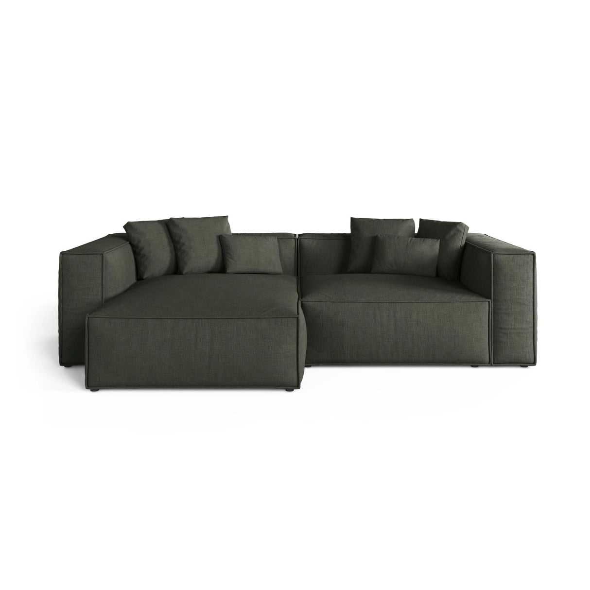 Aveiro 3-Sitzer Ecksofa, Linke Seite, aus Strukturierter Stoff in Moosgrün (Liberty 12), 254x167x86 cm von Cosmopolitan Design – Bild 1