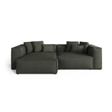Aveiro 3-Sitzer Ecksofa, Linke Seite, aus Strukturierter Stoff in Moosgrün (Liberty 12), 254x167x86 cm von Cosmopolitan Design – Bild 1