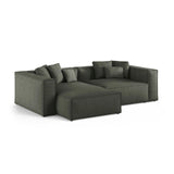 Aveiro 3-Sitzer Ecksofa, Linke Seite, aus Strukturierter Stoff in Moosgrün (Liberty 12), 254x167x86 cm von Cosmopolitan Design – Bild 2