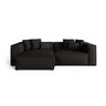 Aveiro 3-Sitzer Ecksofa, Linke Seite, aus Strukturierter Stoff in Schwarz (Liberty 22), 254x167x86 cm von Cosmopolitan Design – Bild 1