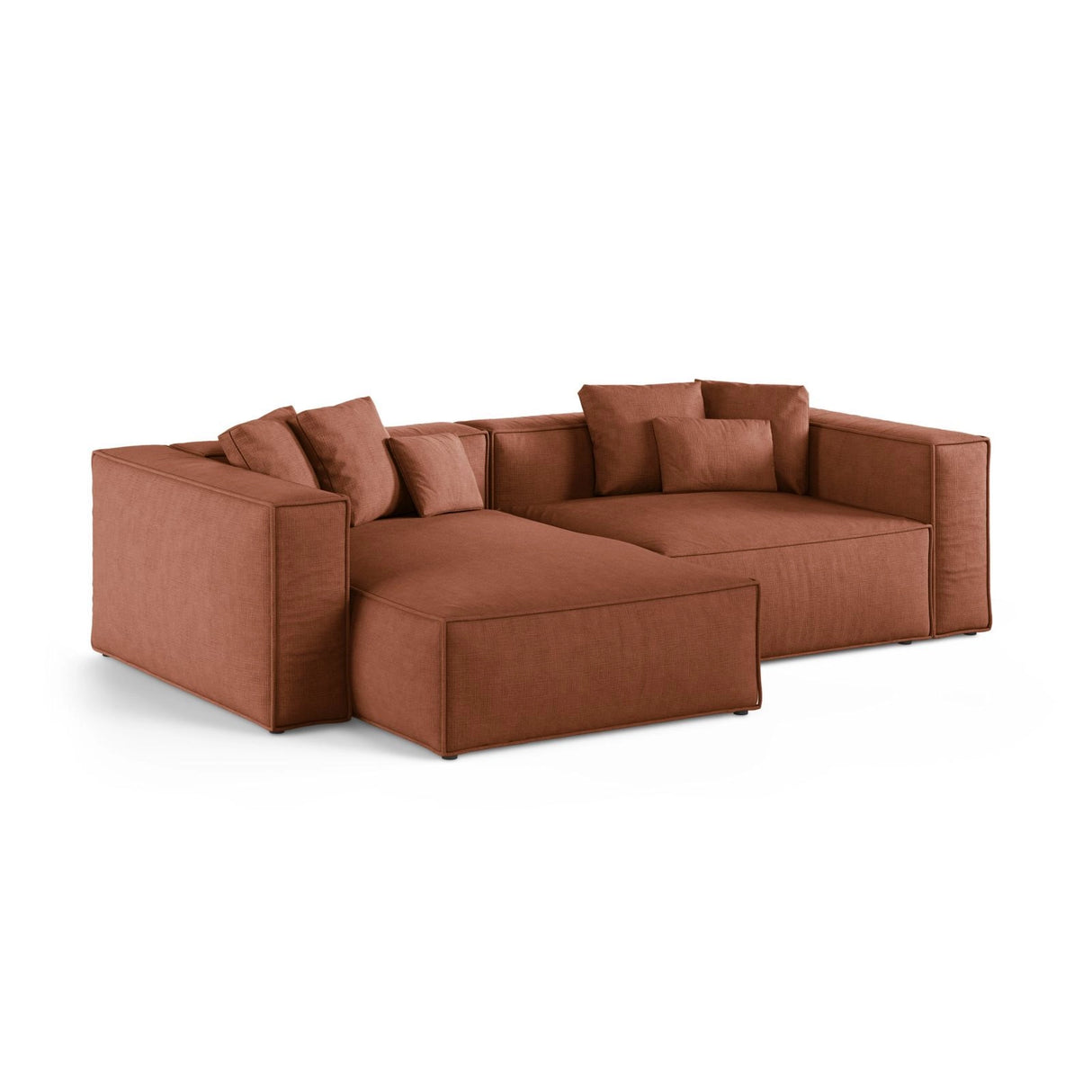 Aveiro 3-Sitzer Ecksofa, Linke Seite, aus Strukturierter Stoff in Ziegelstein (Liberty 9), 254x167x86 cm von Cosmopolitan Design – Bild 2