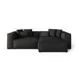Aveiro 3-Sitzer Ecksofa, Rechte Seite, aus Chenille in Anthrazit (Eden 21 Black), 254x167x86 cm von Cosmopolitan Design – Bild 1