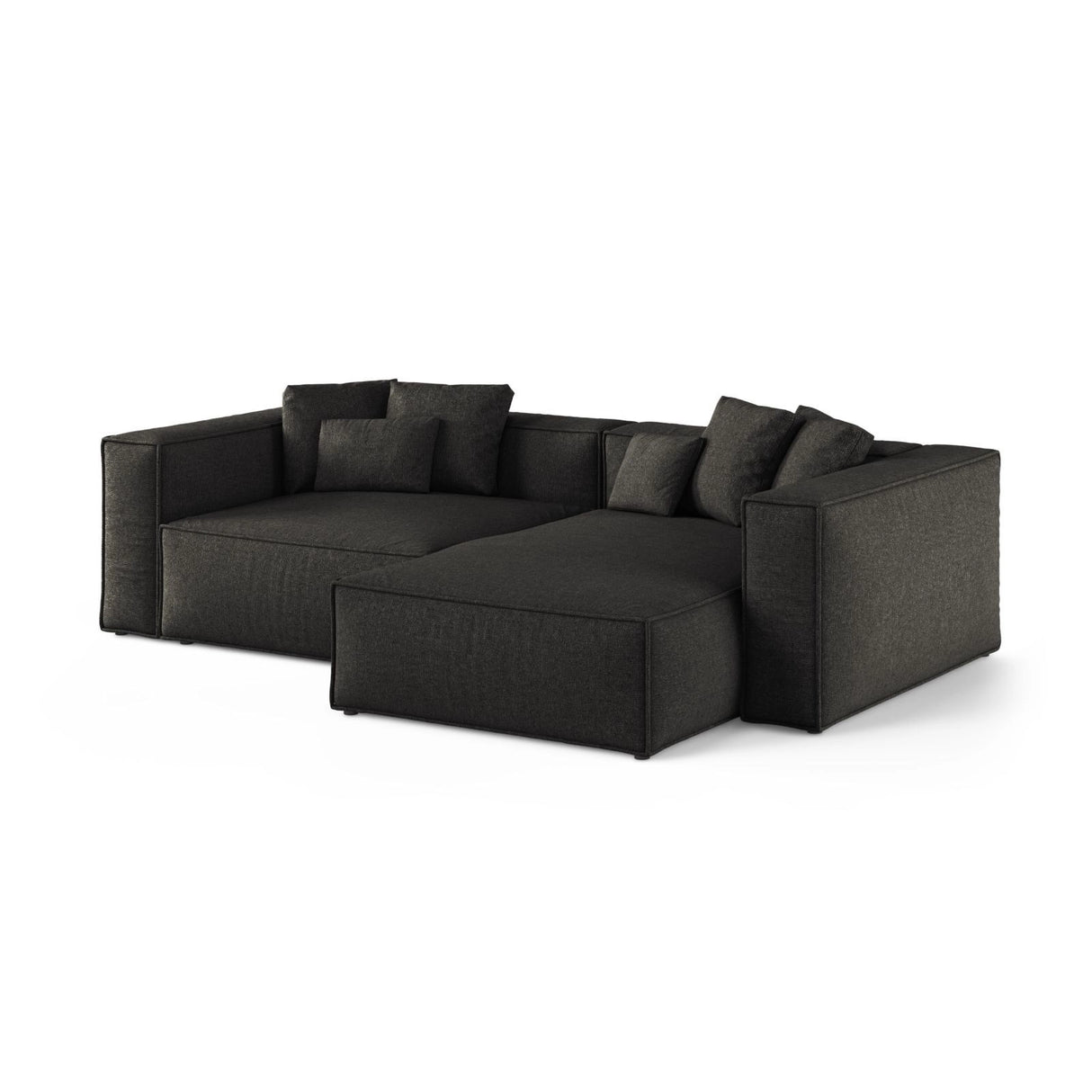 Aveiro 3-Sitzer Ecksofa, Rechte Seite, aus Chenille in Anthrazit (Eden 21 Black), 254x167x86 cm von Cosmopolitan Design – Bild 2