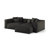 Aveiro 3-Sitzer Ecksofa, Rechte Seite, aus Chenille in Anthrazit (Eden 21 Black), 254x167x86 cm von Cosmopolitan Design – Bild 2