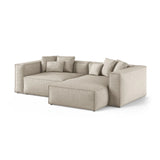 Aveiro 3-Sitzer Ecksofa, Rechte Seite, aus Chenille in Dunkelbeige (Eden 4 Beige), 254x167x86 cm von Cosmopolitan Design – Bild 2