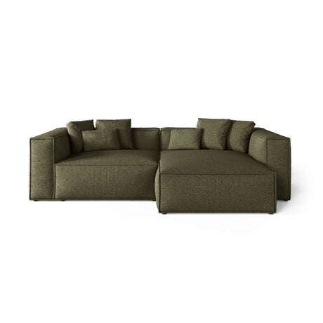Aveiro 3-Sitzer Ecksofa, Rechte Seite, aus Chenille in Grün (Eden 12 Olive), 254x167x86 cm von Cosmopolitan Design – Bild 1