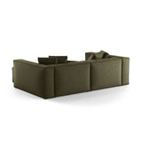 Aveiro 3-Sitzer Ecksofa, Rechte Seite, aus Chenille in Grün (Eden 12 Olive), 254x167x86 cm von Cosmopolitan Design – Bild 3
