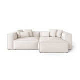 Aveiro 3-Sitzer Ecksofa, Rechte Seite, aus Chenille in Hellbeige (Eden 2 Pearl), 254x167x86 cm von Cosmopolitan Design – Bild 1