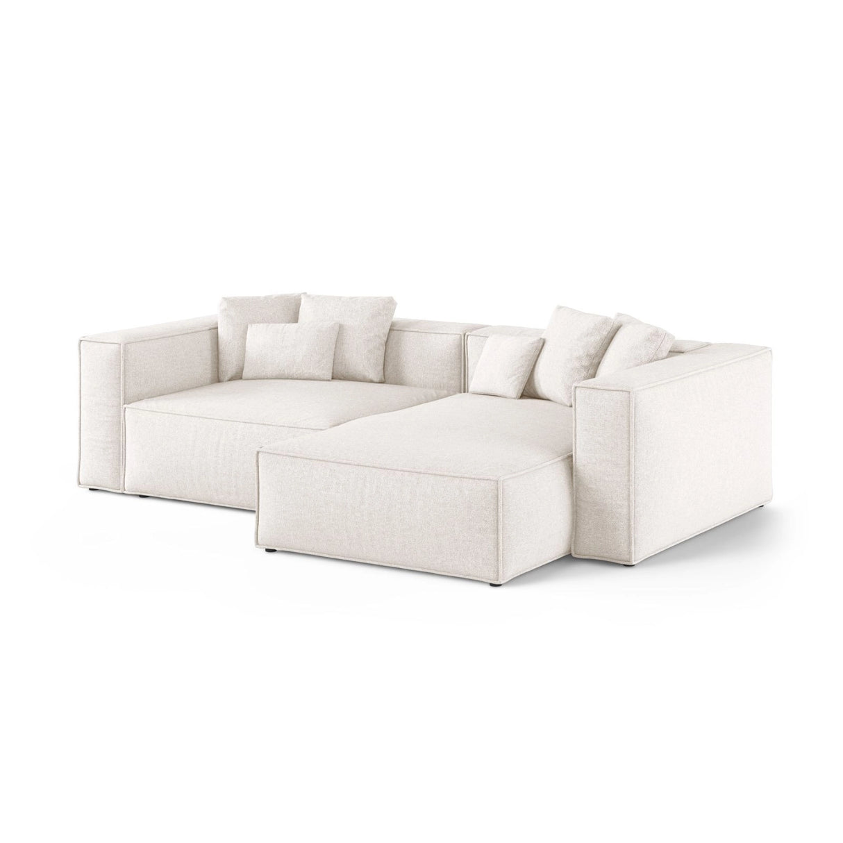 Aveiro 3-Sitzer Ecksofa, Rechte Seite, aus Chenille in Hellbeige (Eden 2 Pearl), 254x167x86 cm von Cosmopolitan Design – Bild 2