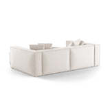 Aveiro 3-Sitzer Ecksofa, Rechte Seite, aus Chenille in Hellbeige (Eden 2 Pearl), 254x167x86 cm von Cosmopolitan Design – Bild 3