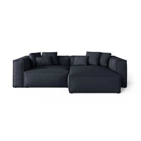 Aveiro 3-Sitzer Ecksofa, Rechte Seite, aus Chenille in Marineblau (Eden 16 Deep Blue), 254x167x86 cm von Cosmopolitan Design – Bild 1
