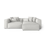 Aveiro 3-Sitzer Ecksofa, Rechte Seite, aus Chenille in Silber (Eden 17 Silver), 254x167x86 cm von Cosmopolitan Design – Bild 1