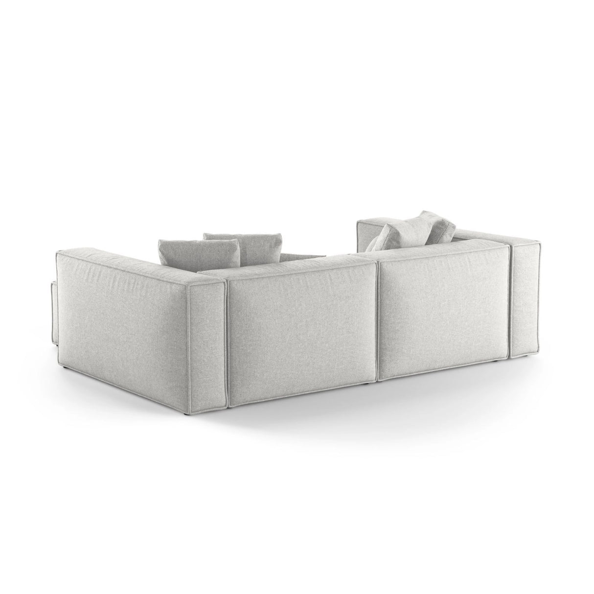 Aveiro 3-Sitzer Ecksofa, Rechte Seite, aus Chenille in Silber (Eden 17 Silver), 254x167x86 cm von Cosmopolitan Design – Bild 3