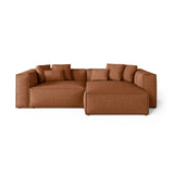 Aveiro 3-Sitzer Ecksofa, Rechte Seite, aus Chenille in Ziegelstein (Eden 10 Terra), 254x167x86 cm von Cosmopolitan Design – Bild 1