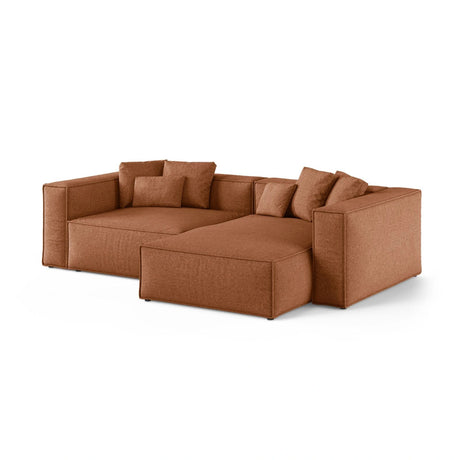 Aveiro 3-Sitzer Ecksofa, Rechte Seite, aus Chenille in Ziegelstein (Eden 10 Terra), 254x167x86 cm von Cosmopolitan Design – Bild 2