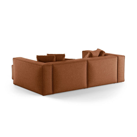 Aveiro 3-Sitzer Ecksofa, Rechte Seite, aus Chenille in Ziegelstein (Eden 10 Terra), 254x167x86 cm von Cosmopolitan Design – Bild 3