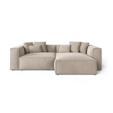 Aveiro 3-Sitzer Ecksofa, Rechte Seite, aus Samt, Chenille oder Strukturstoff, 254x167x86 cm von Cosmopolitan Design – Bild 1